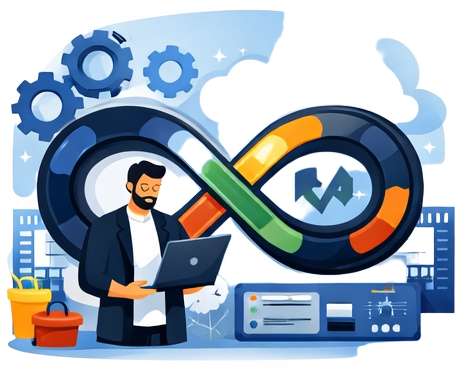 DevOps cloud infrastructure illustration